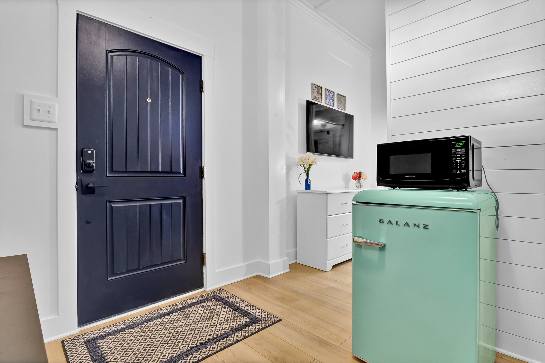Private studio entrance with outdoor walkway