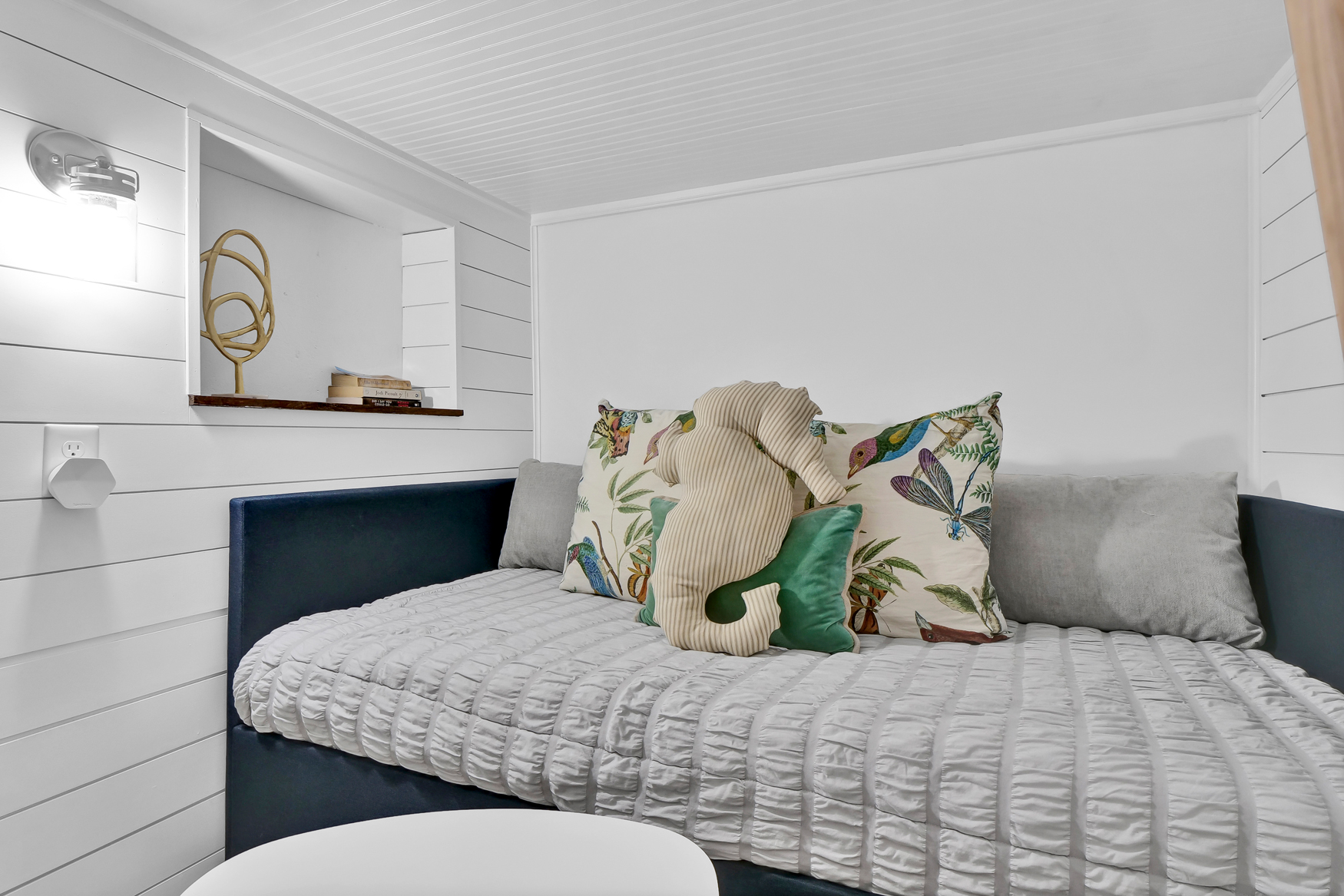 Built-in daybed and studio seating area